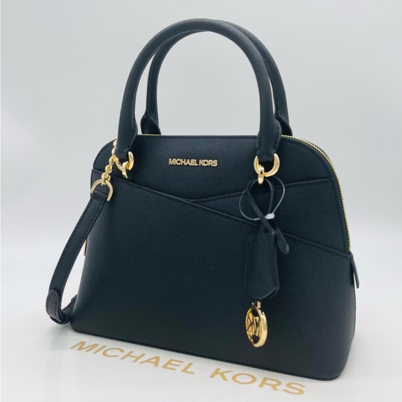 Michael Kors Jet Set Travel Medium Dome Satchel Crossbody Black - Picture 6 of 12